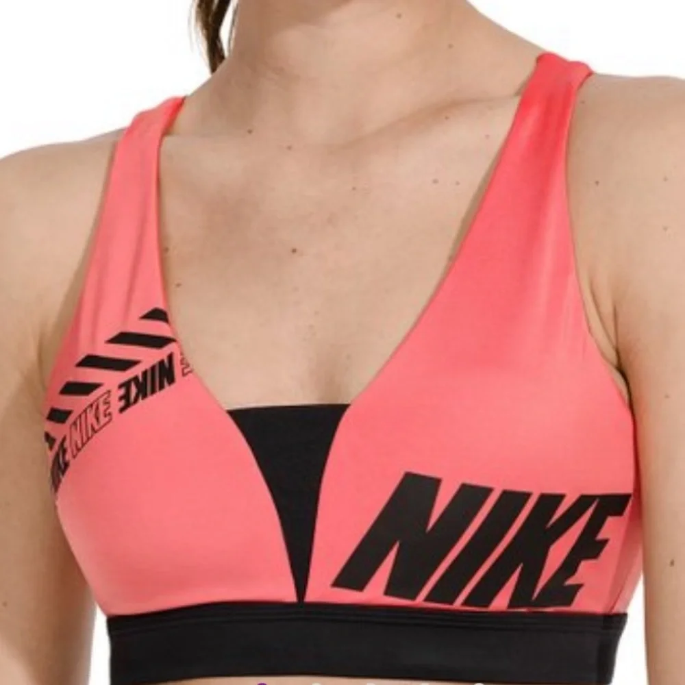 Nike Ember Glow & Black Indy Plunge Light-Support Sports Bra